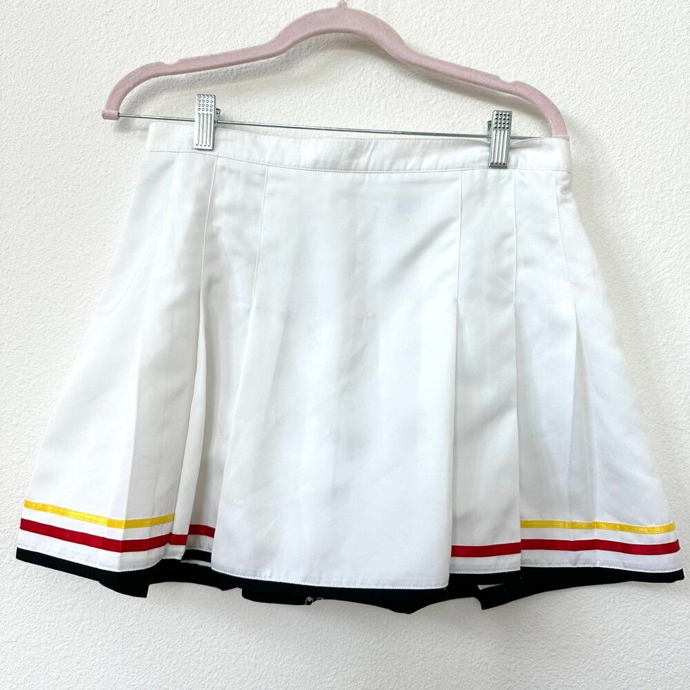 TAIL Tennis Skirt Pleated White with Stripe Detail Women Size 12 Sporty Preppy - Picture 1 of 5